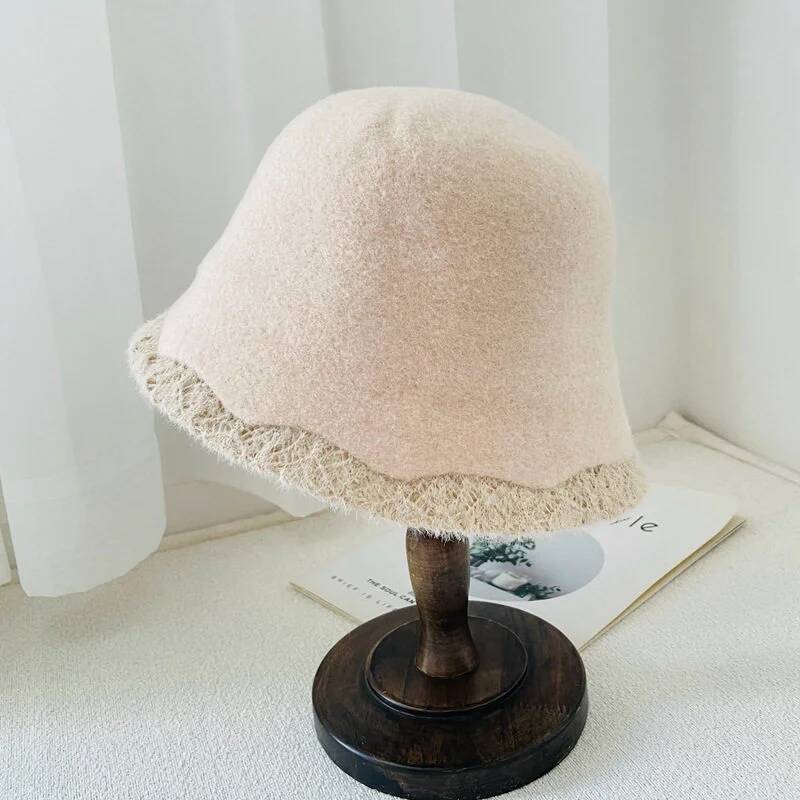 Bucket Hat Cotton - Fashion Unique Rough Seedge Wool Bucket