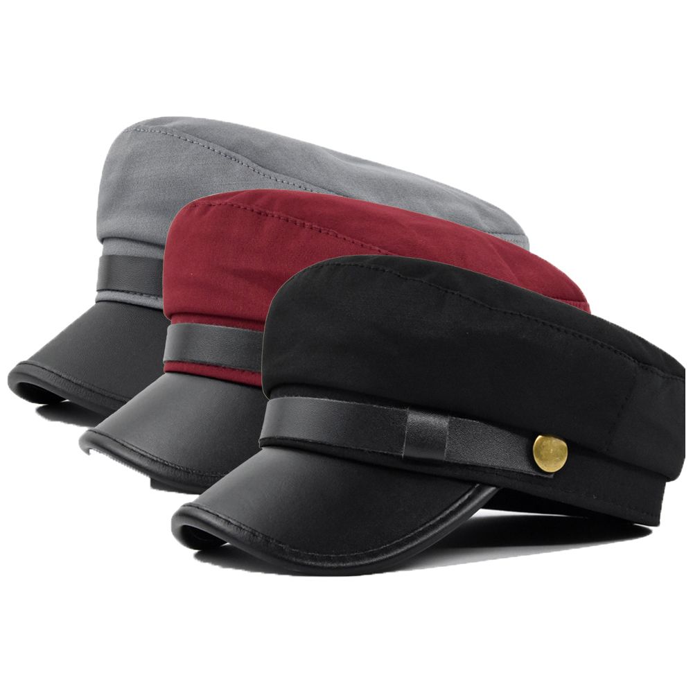 Snapback Hat Flat - For Unisex Warm Autumn PU Leather