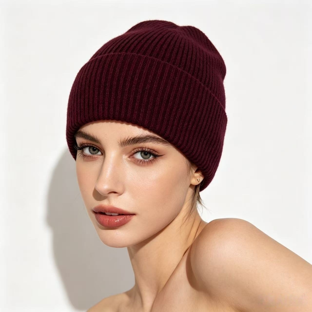 Navy Blue Ribbed Knit Thermal  - Beanie Cuffed Knit recensione e prezzo