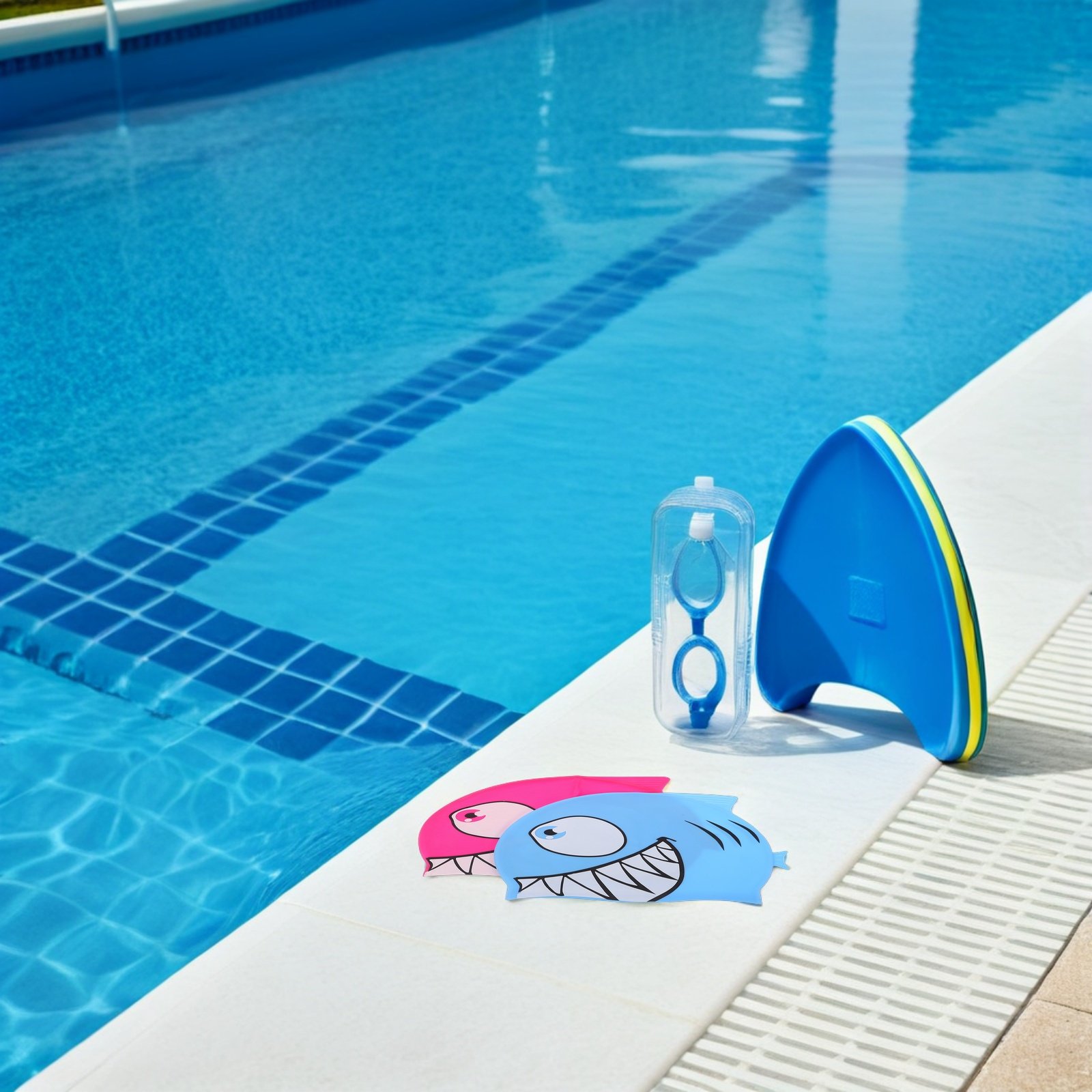 2Pcs Kids Fish Pattern Silicon - Swim Hat Silicone recensione e prezzo