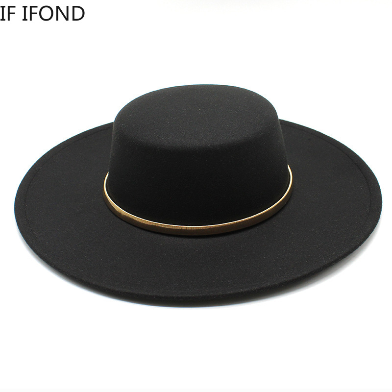 Black Big Wide Brim Church Der - Fedora Hat Wool recensione e prezzo