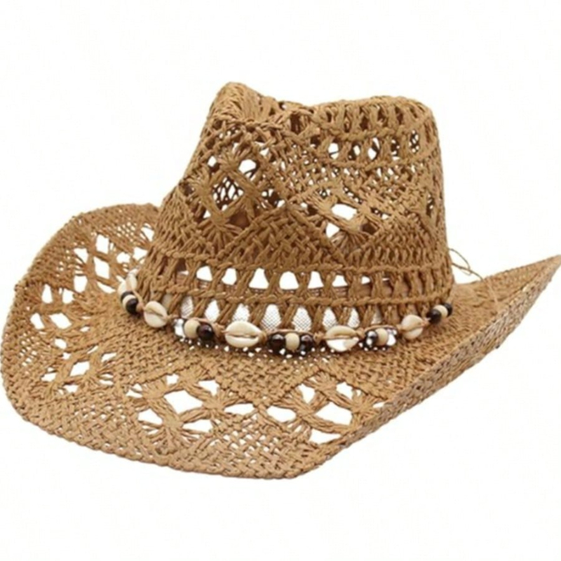 1pc Boho Shell Hollow Out Stra - Cowboy Hat Straw recensione e prezzo