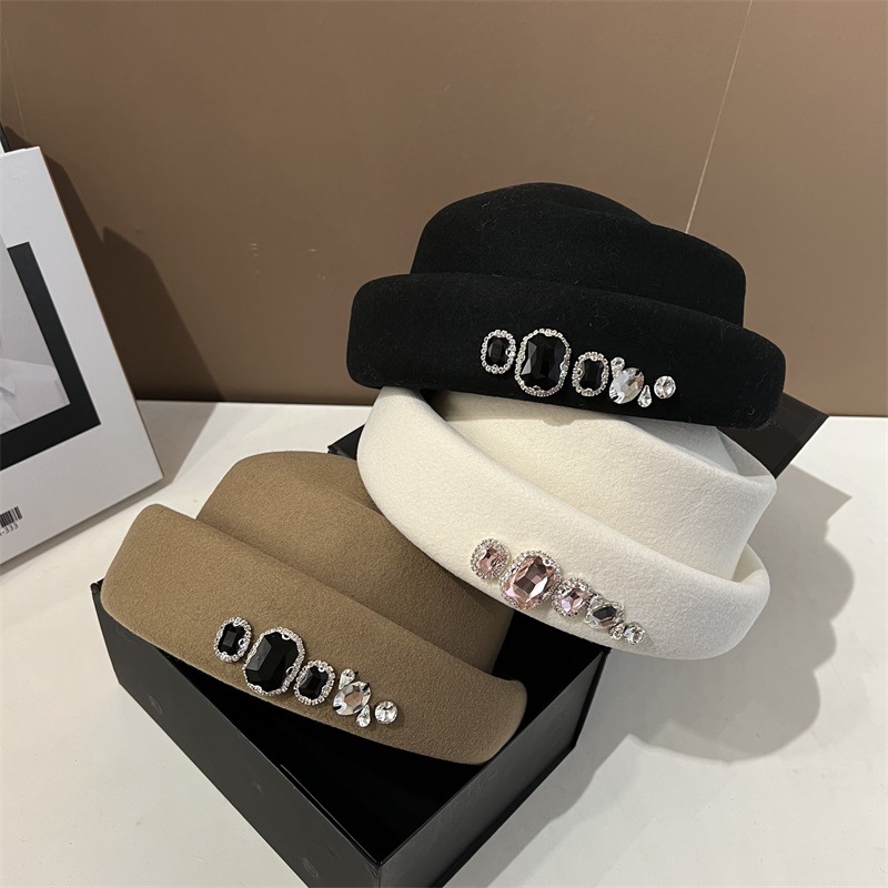 High quality rhinestone wool t - Fedora Hat Wool recensione e prezzo