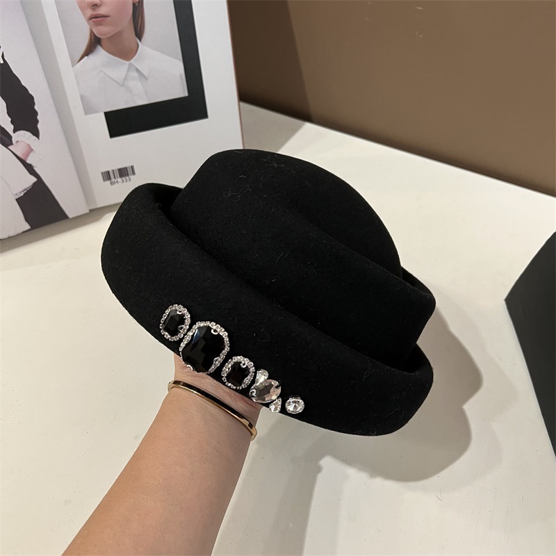 High quality rhinestone wool t - Fedora Hat Wool recensione e prezzo