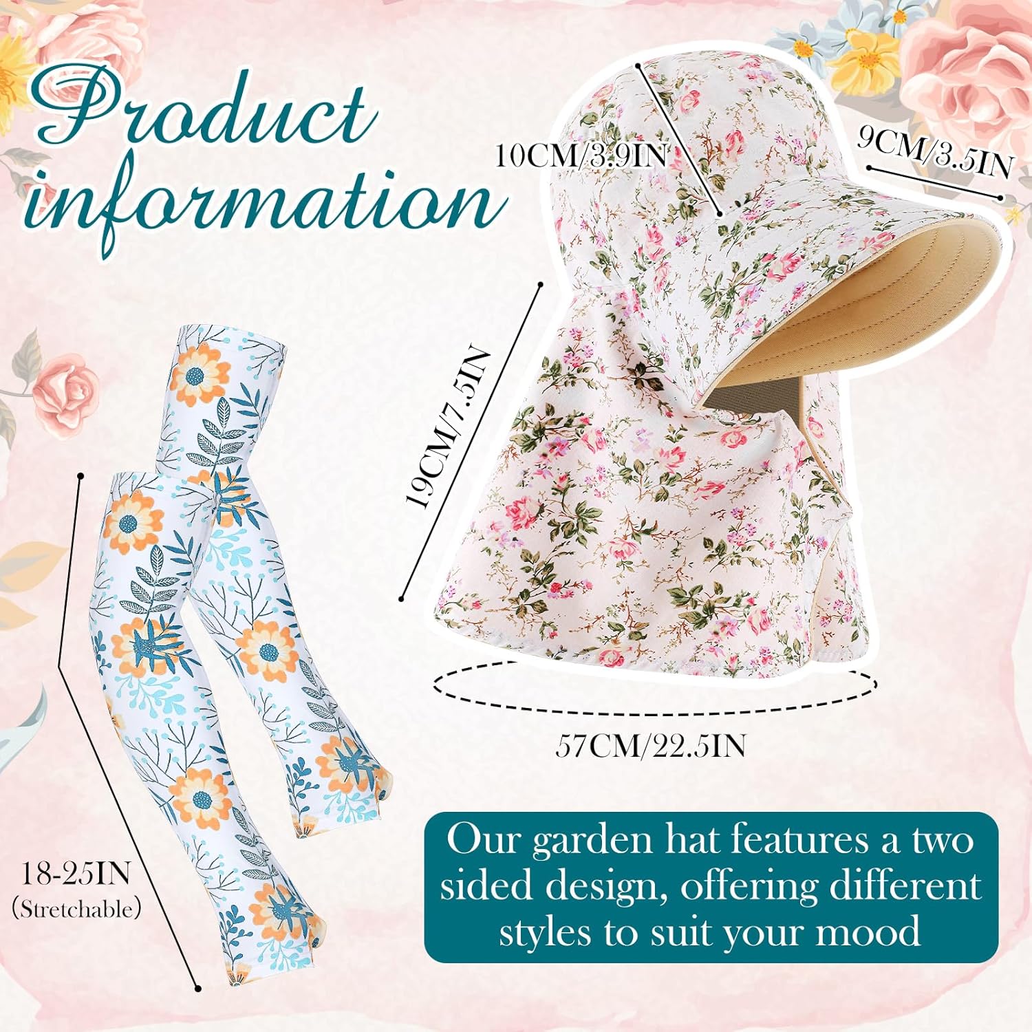 2 Pcs Floral Garden Hat for Wo - Visor Sun Hat recensione e prezzo