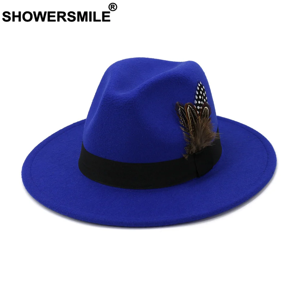 SHOWERSMILE Royal Blue Women M - Fedora Hat Wool recensione e prezzo