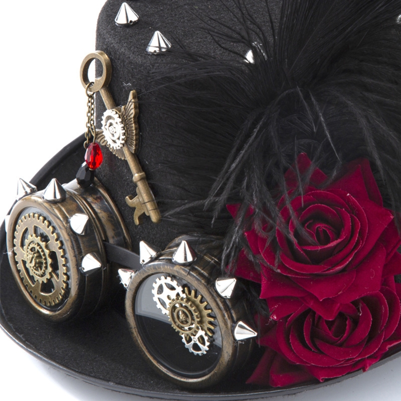 Y166 Vintage Steampunk Hat Top - Fedora Hat Wool recensione e prezzo