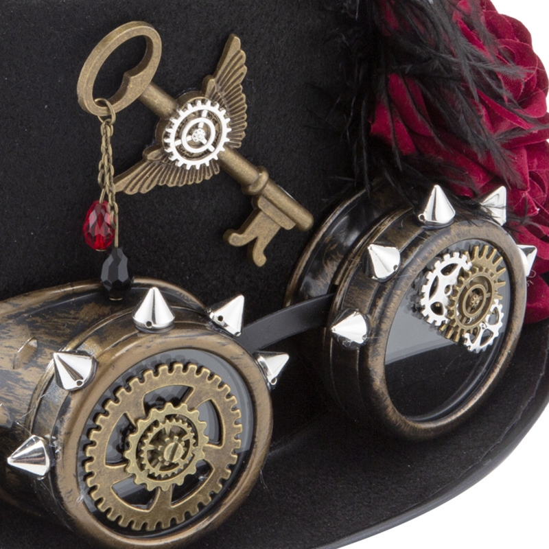 Y166 Vintage Steampunk Hat Top - Fedora Hat Wool recensione e prezzo