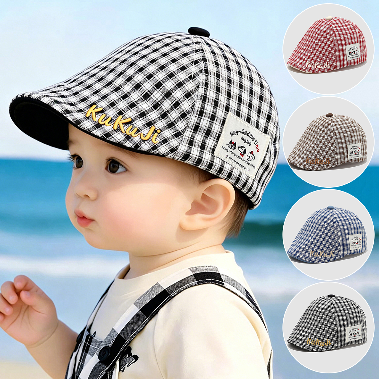 Fashion Children Checkered Ber - Visor Sun Hat recensione e prezzo