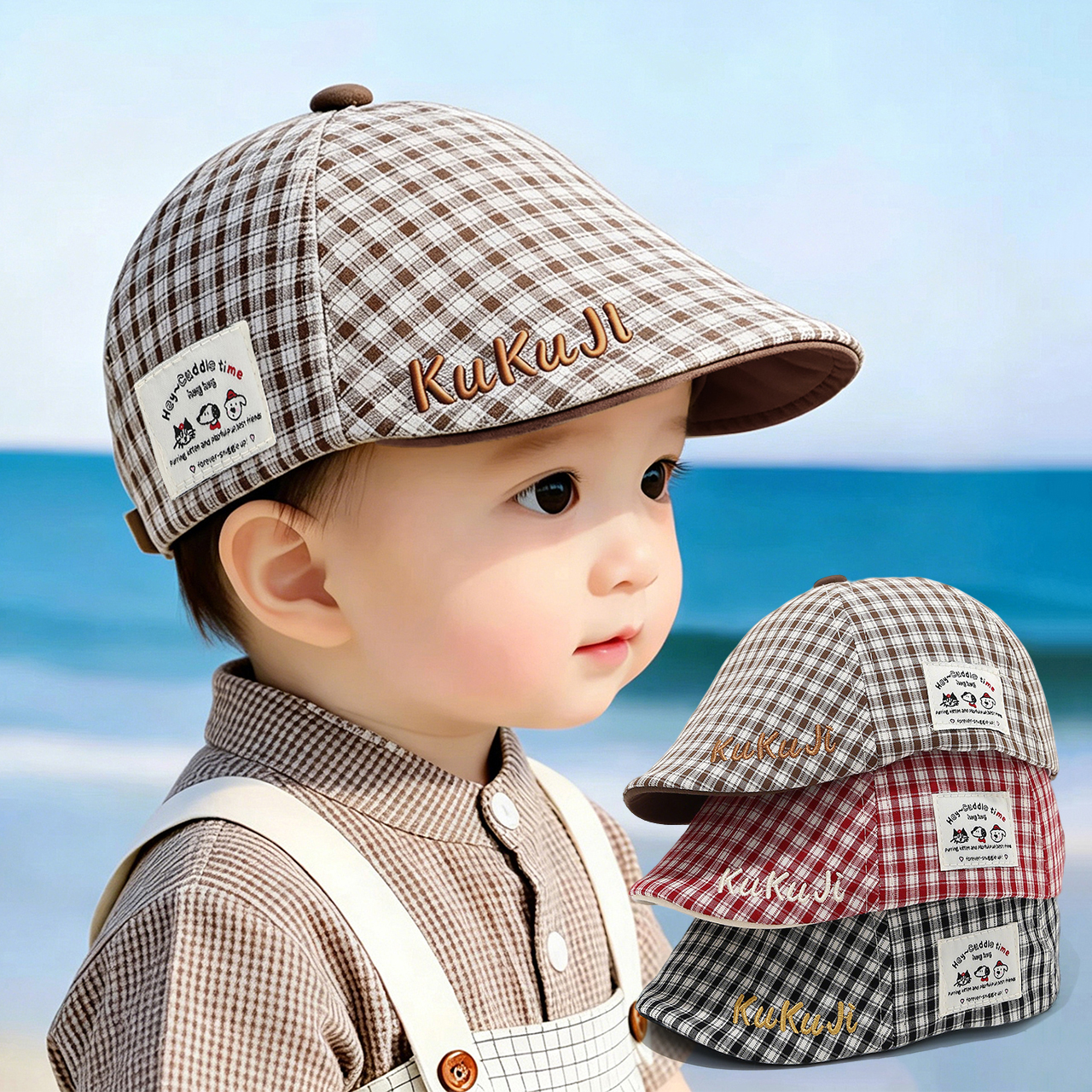 Fashion Children Checkered Ber - Visor Sun Hat recensione e prezzo