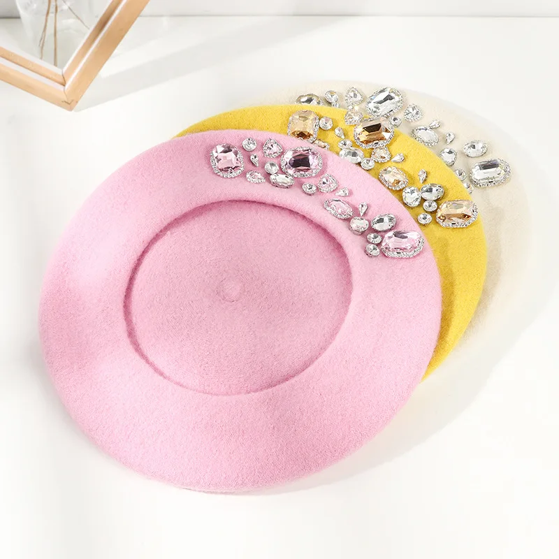 French Beret Thick Rhinestone  - Beret French Wool recensione e prezzo