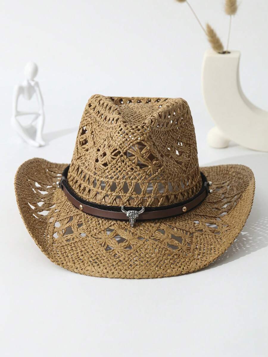 Unisex Cattle Head Decor Cowbo - Cowboy Hat Straw recensione e prezzo