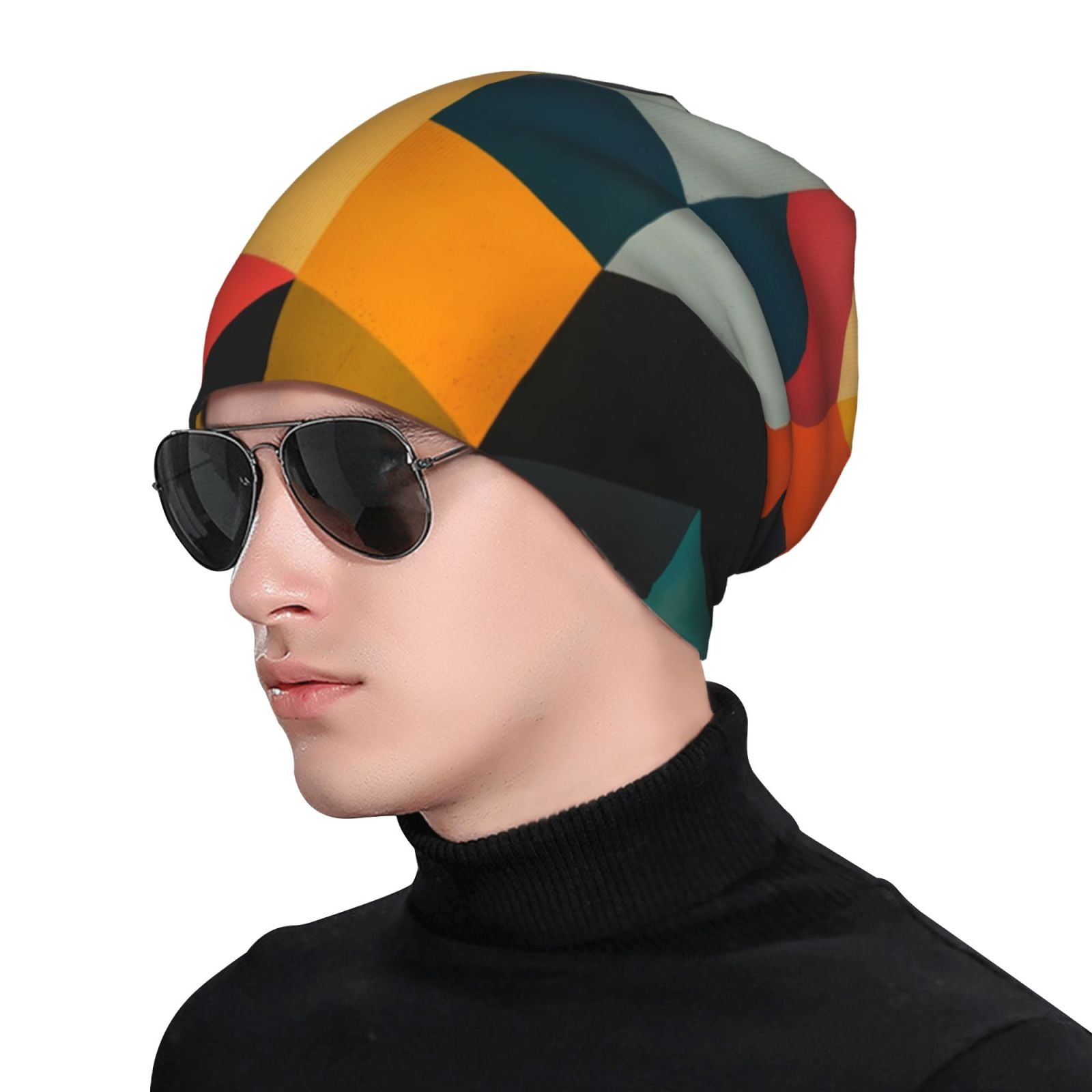 Geometric Cube Pattern Art Pri - Beanie Cuffed Knit recensione e prezzo