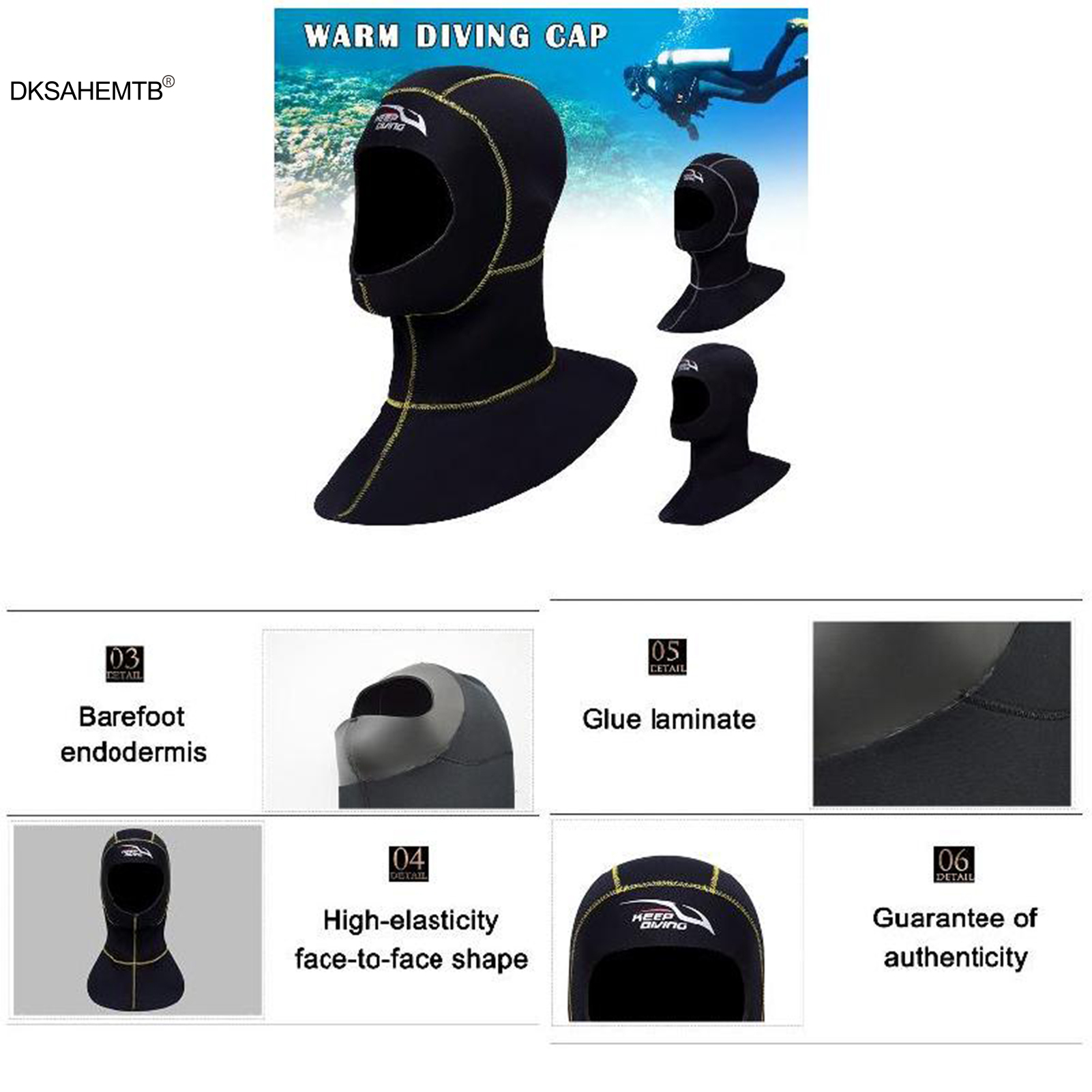 3MM Neoprene Scuba Diving Hood - Swim Hat Silicone recensione e prezzo