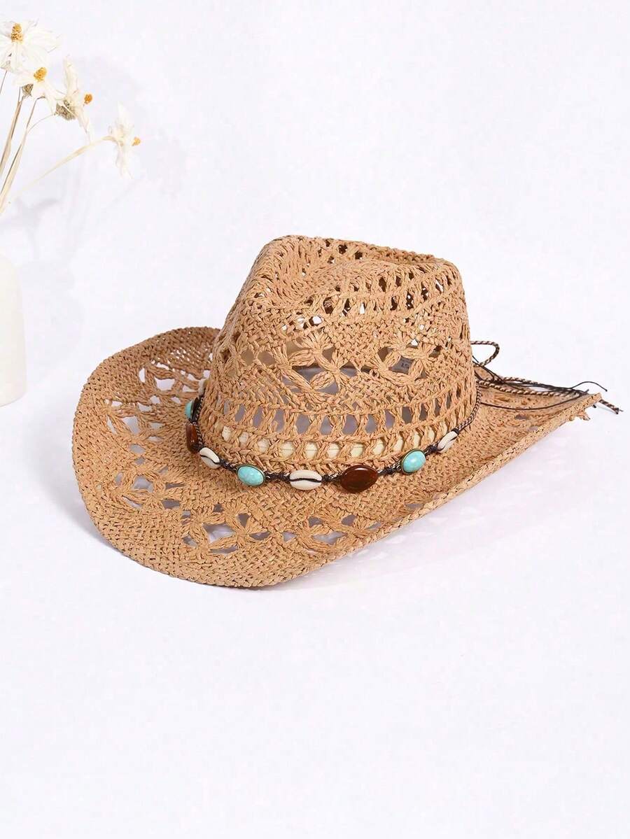 Unisex Solid Color Hollow Wove - Cowboy Hat Straw recensione e prezzo