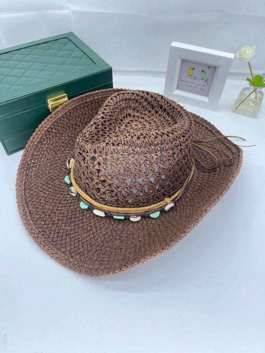 Vintage Hollow Wide Brim Straw - Cowboy Hat Straw recensione e prezzo