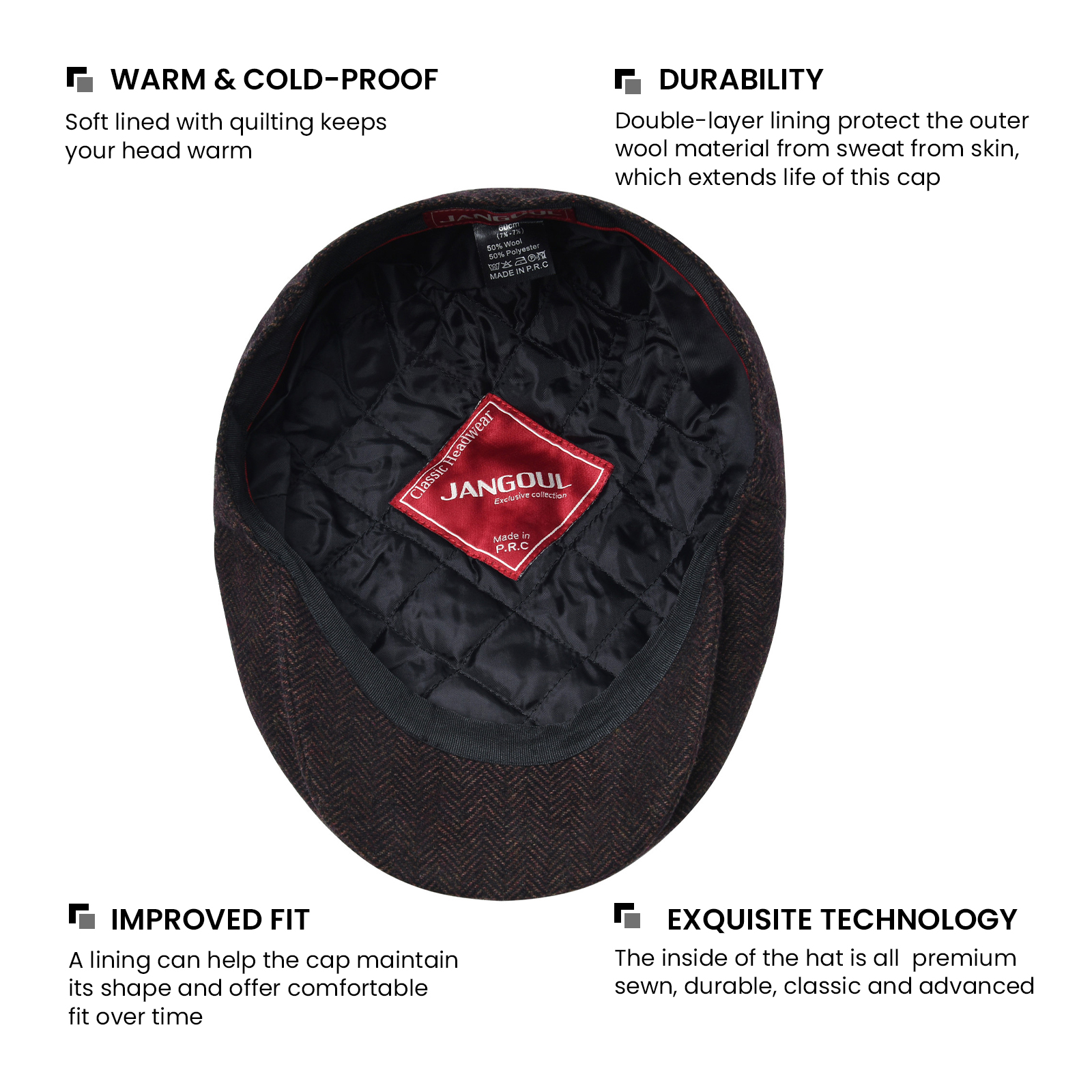 JANGOUL Herringbone Flat Ivy N - Newsboy Cap Ivy recensione e prezzo